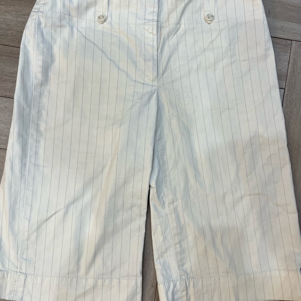 Women's White Striped Shorts